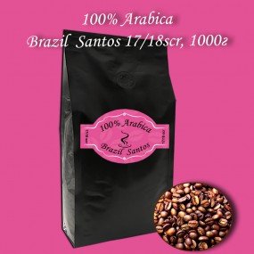 Arabica Brazil Santos 17/18 scr зернова кава 1000г. БЕЗКОШТОВНА ДОСТАВКА від 1кг!